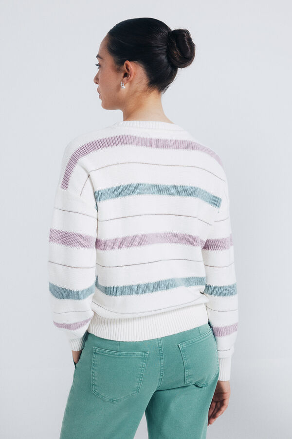 Springfield Jersey rayas lurex marfil
