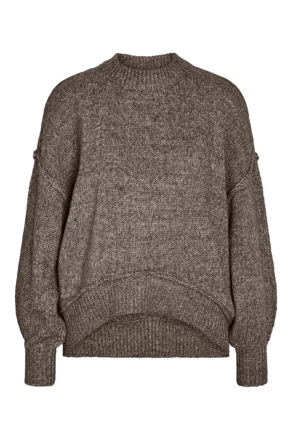 Noisy May jersey cuello alto costuras gris