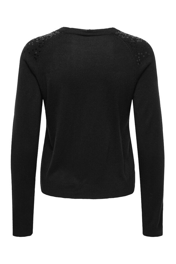 Only Jersey con lentejuelas negro