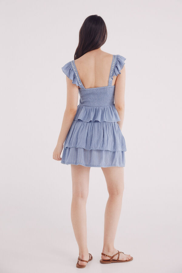 Springfield Saia curta folhos azul