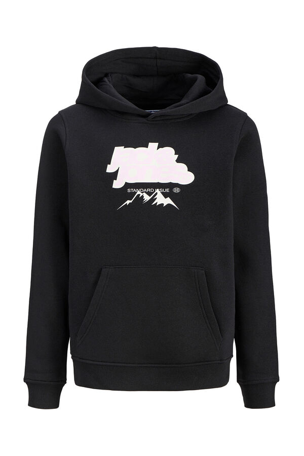 Jack & Jones Junior Sudadera con capucha y estamapdo preto