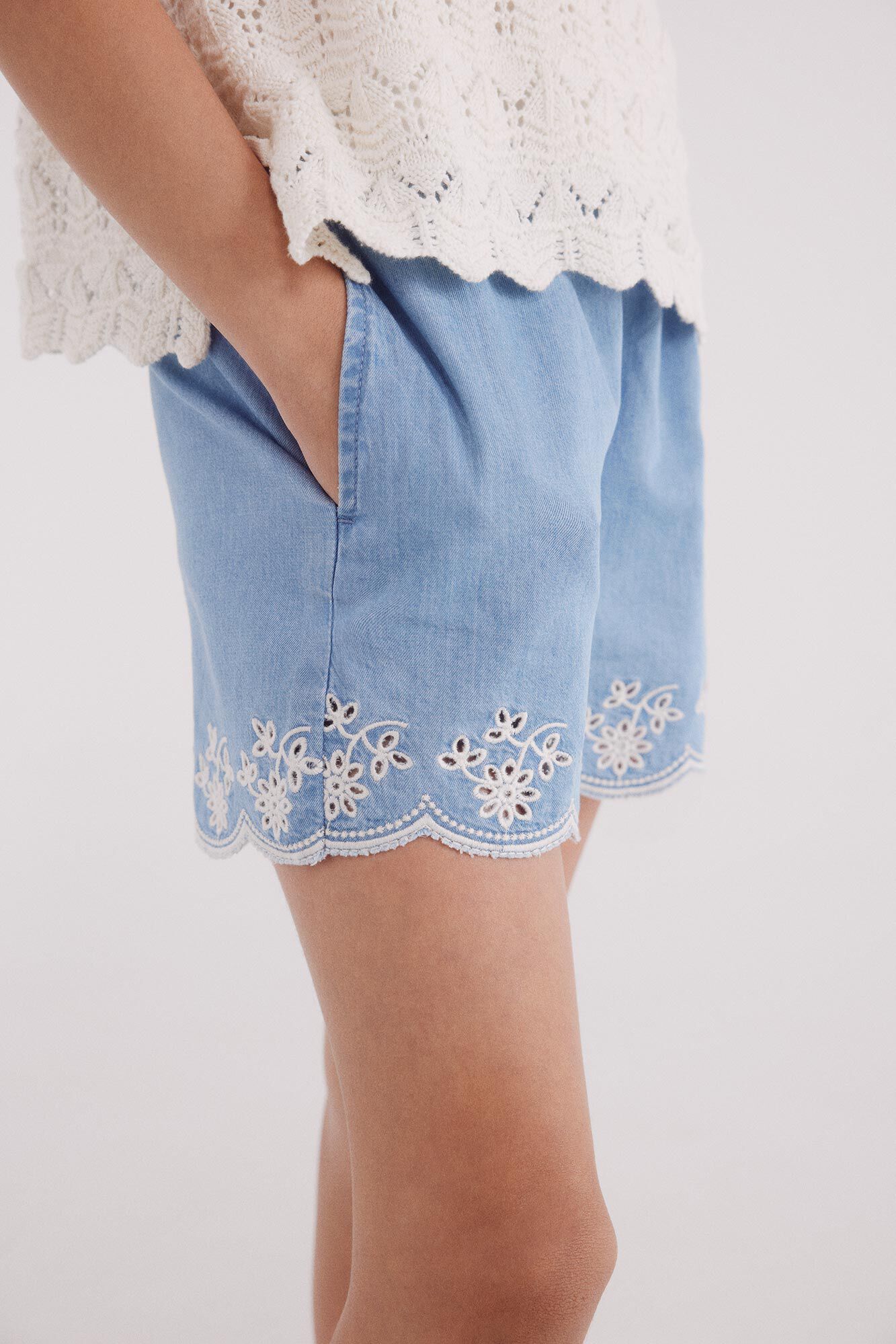 Springfield Kids Short denim troquelado ni&ntilde;a