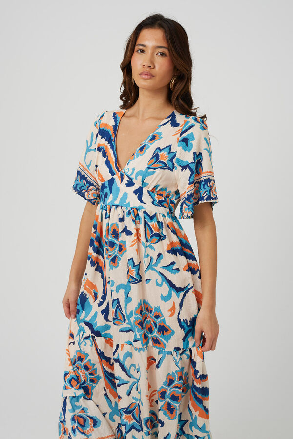 Brave Soul Vestido largo estampado blanco