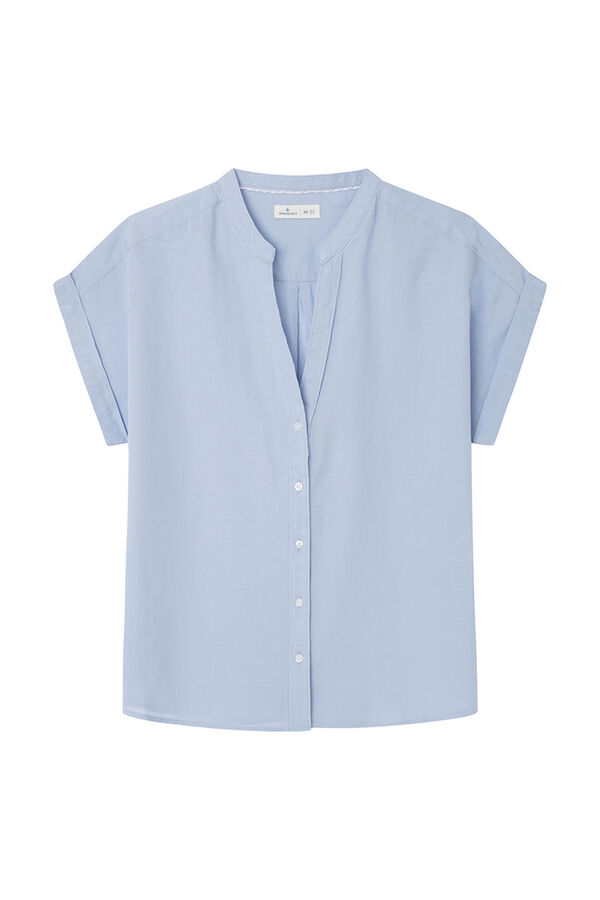 Springfield Camisa cuello mao manga corta azul
