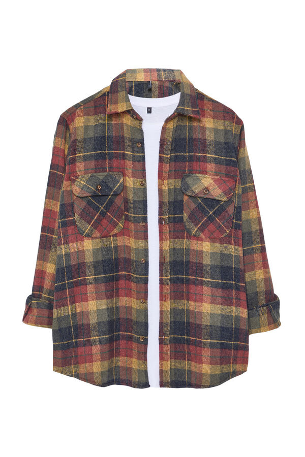 Trendyol Sobrecamisa de cuadros rojo