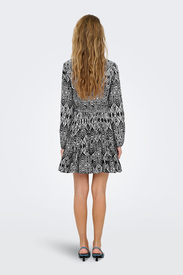 Only Vestido corto camisero negro