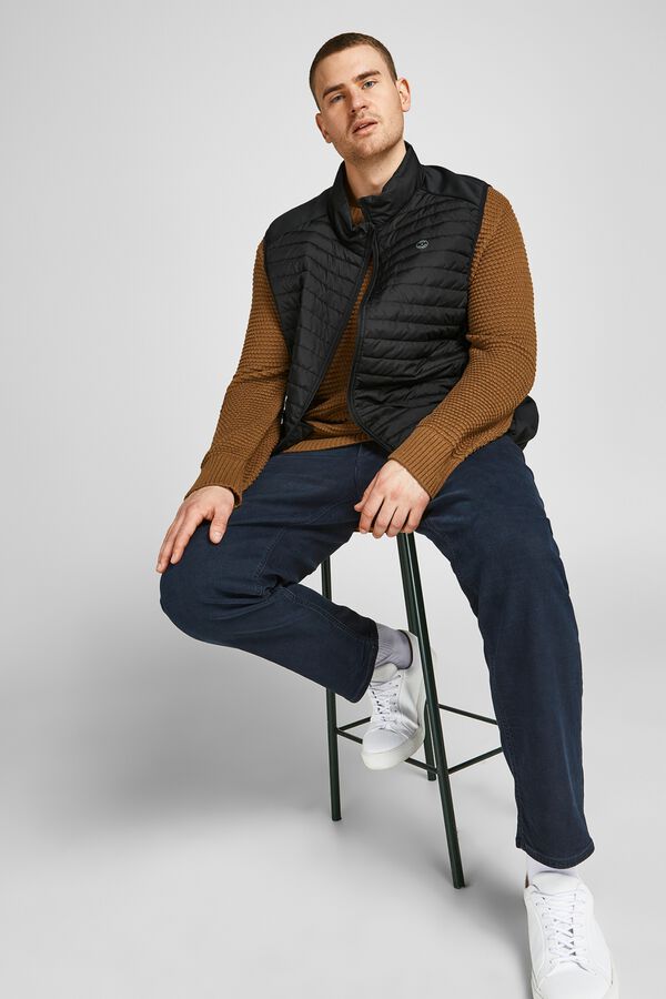 Jack & Jones PLUS Chaleco acolchado capucha negro