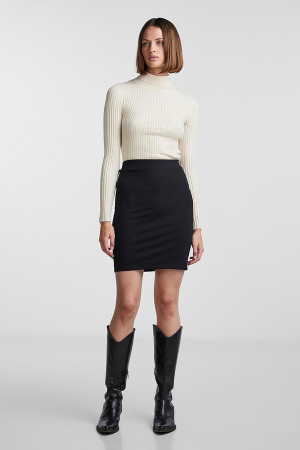 Pieces Saia curta de mulher ajustada preto