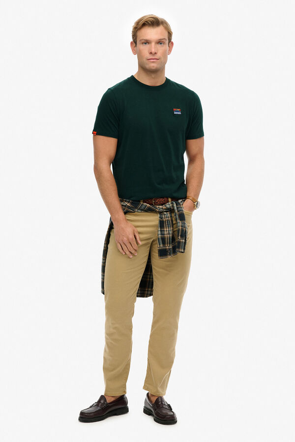 Superdry Camiseta de manga manga curta com gola redonda verde