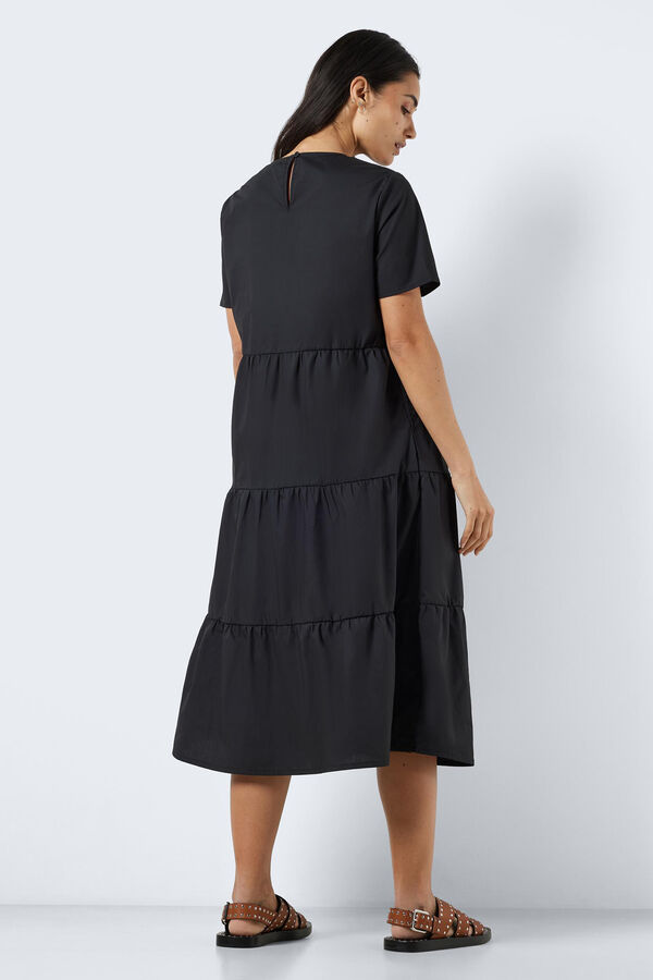 Noisy May Vestido midi de manga corta negro