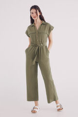 Springfield Macac&atilde;o camisa de linho de linho estampado