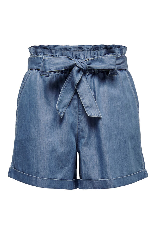 Only Short vaqueiro tiro alto azul