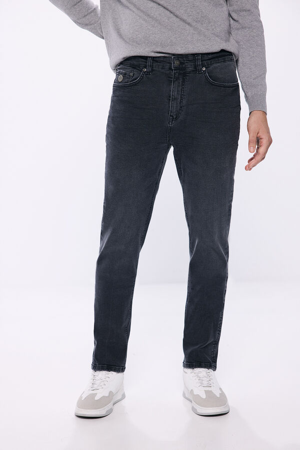 Springfield Cal&ccedil;a jeans slim fit preta cinzento