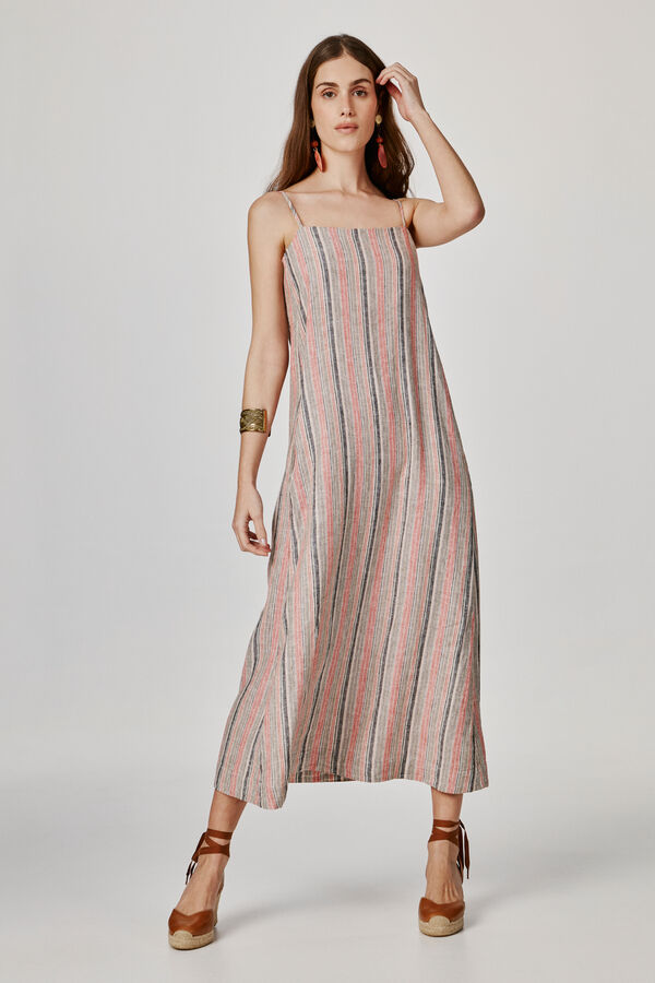 Jack & Jones Vestido maxi de lino rojo