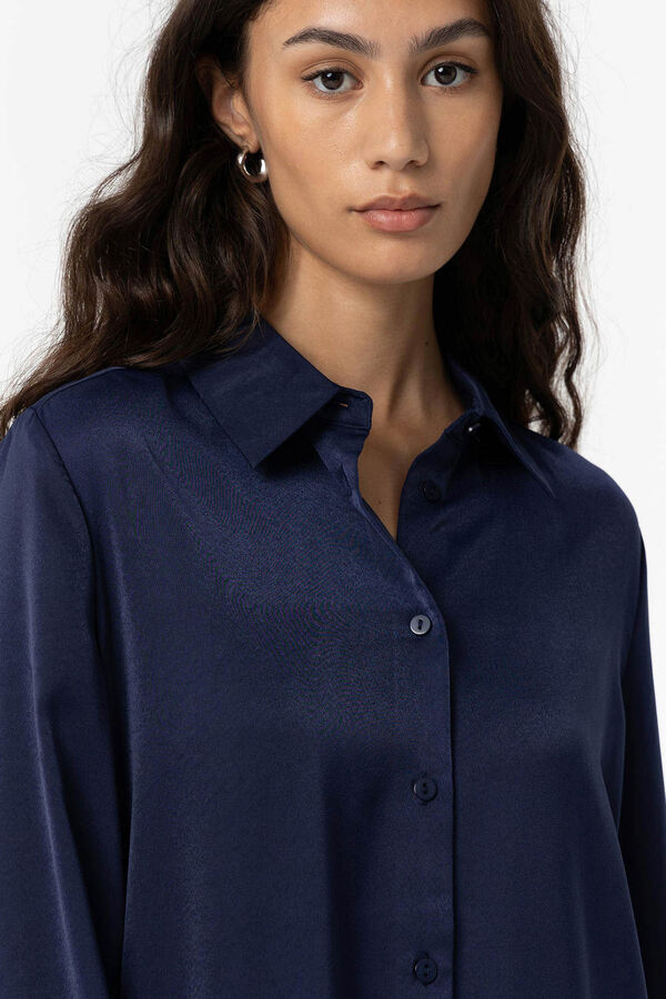 Tiffosi Camisa Satinada azul