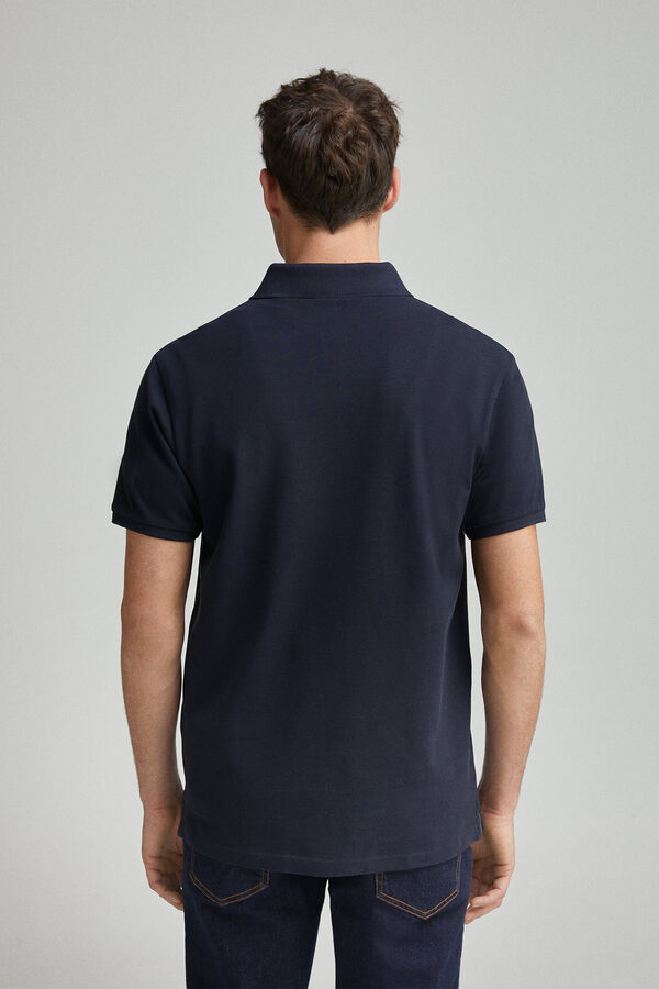 Springfield Polo piqu&eacute; contraste tapeta slim fit azul