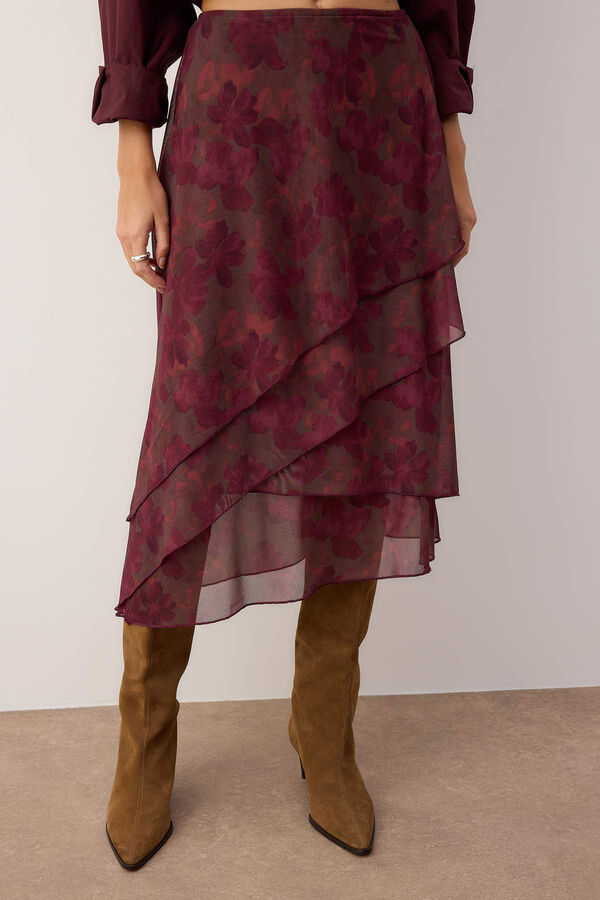 Trendyol Saia com folhos estampado