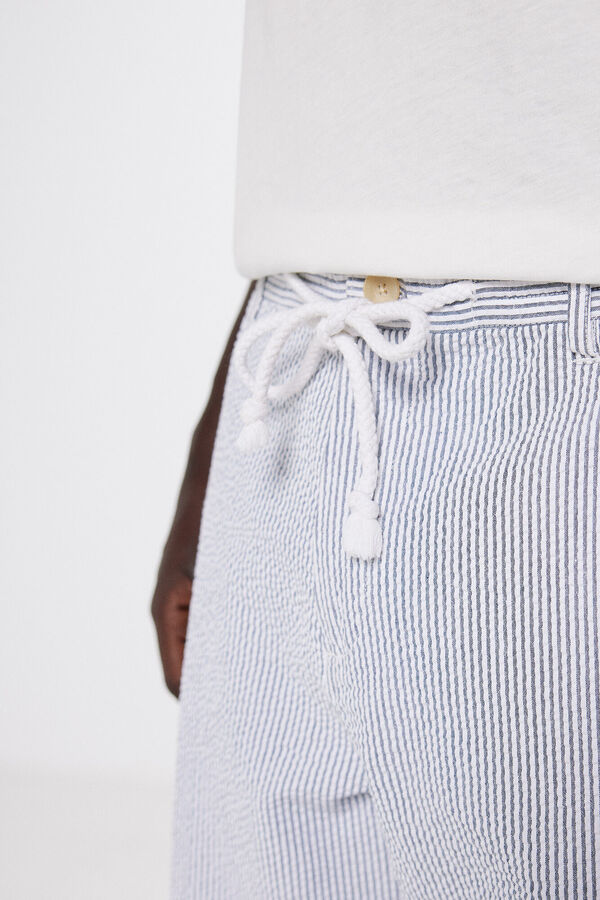 Springfield Bermuda efecto arrugado relax fit azul