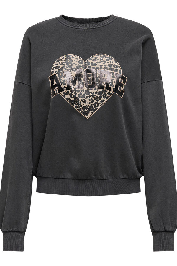 Only Sudadera con dibujo frontal negro