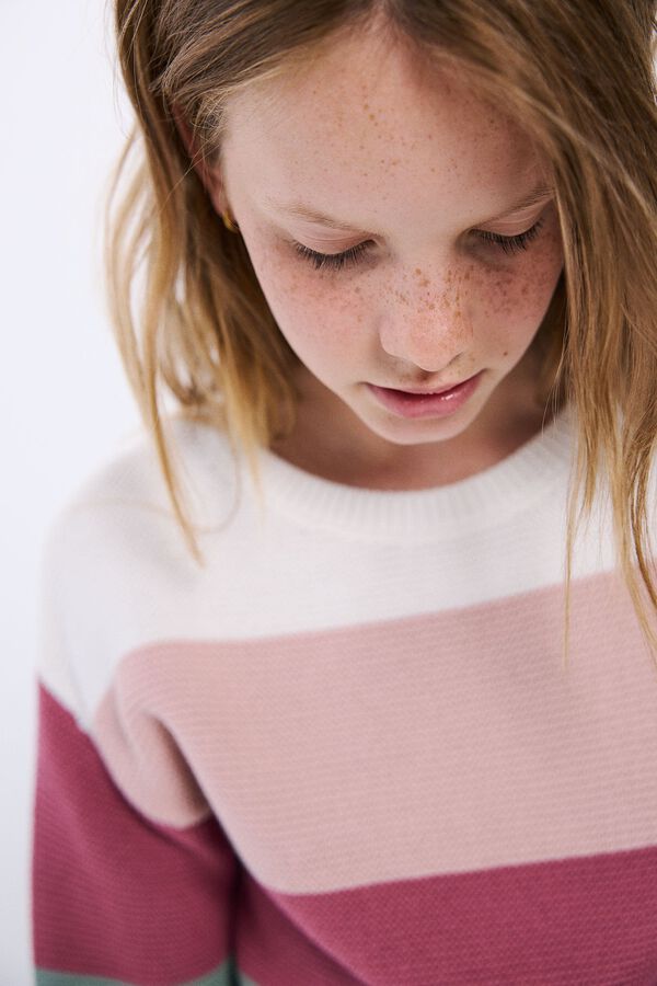 Springfield Kids Camisola &agrave;s riscas para menina rosa