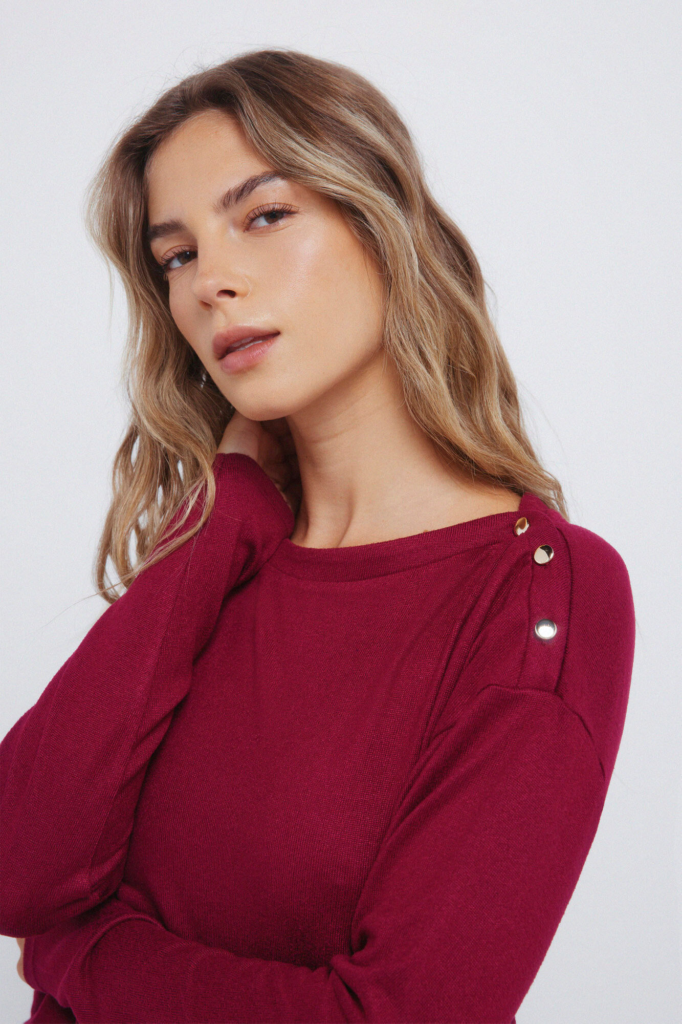 Springfield T-shirt combinada com bot&otilde;es nos ombros