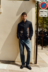 Springfield Sobrecamisa bordada azul