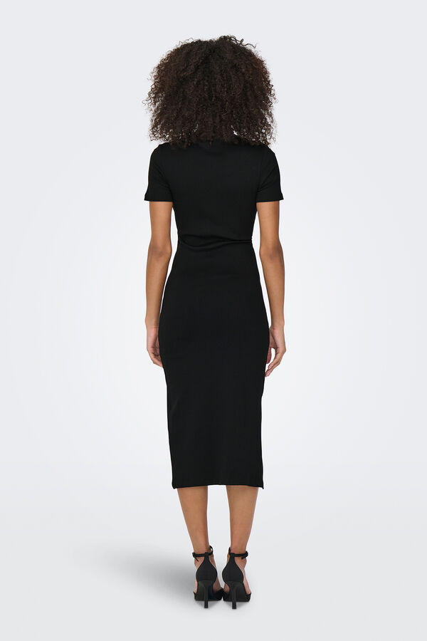 Only Vestido midi slim preto