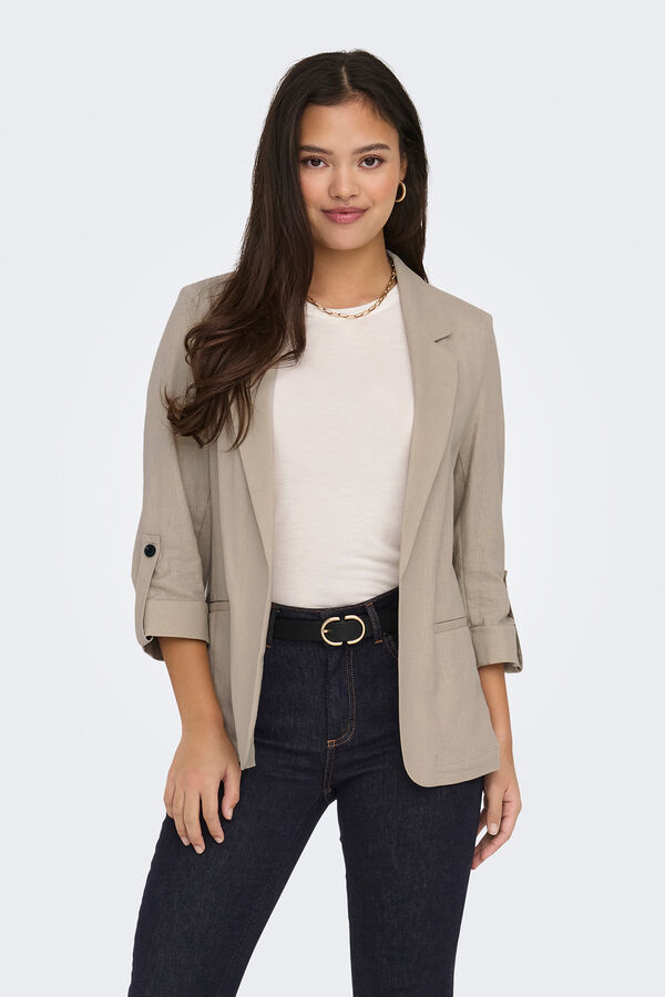 Only Blazer de manga 3/4 remangada gris