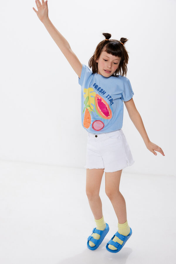 Springfield Kids Camiseta lentejuelas ni&ntilde;a kaki