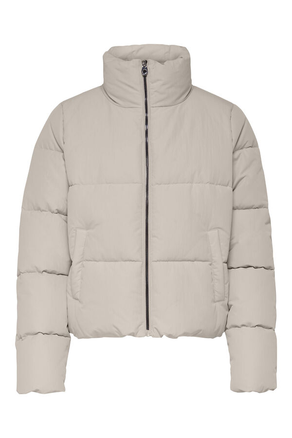 Only Sobretudo curto acolchoado cinzento