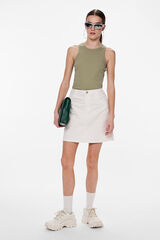 Pieces Saia curta denim branco