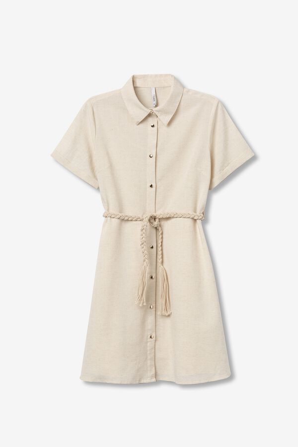 Tiffosi Vestido curto bot&otilde;es bege