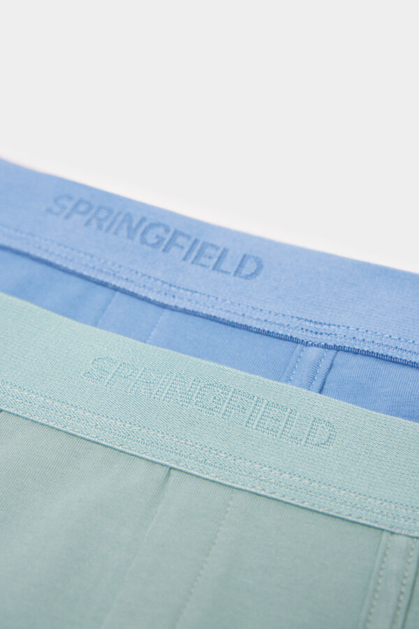 Springfield Pack 2 boxers botón de algodón azul medio