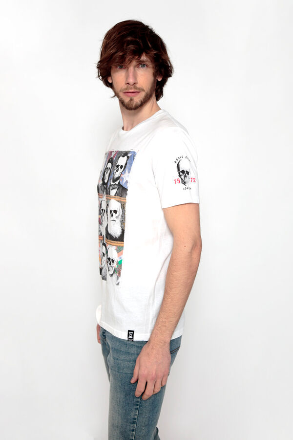 Brave Soul T-shirt caveira de manga curta branco