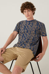 springfield T-shirt estampagem &eacute;tnica azul