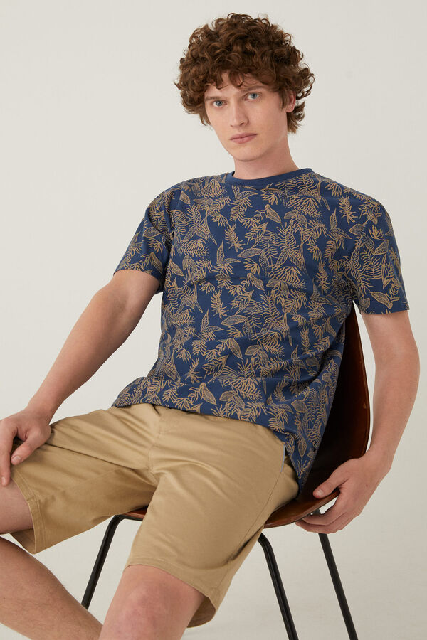 springfield T-shirt estampagem &eacute;tnica azul