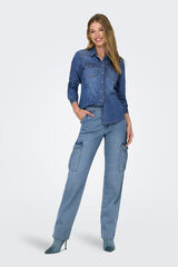 Only Cargo-Jeans hoher Bund azul