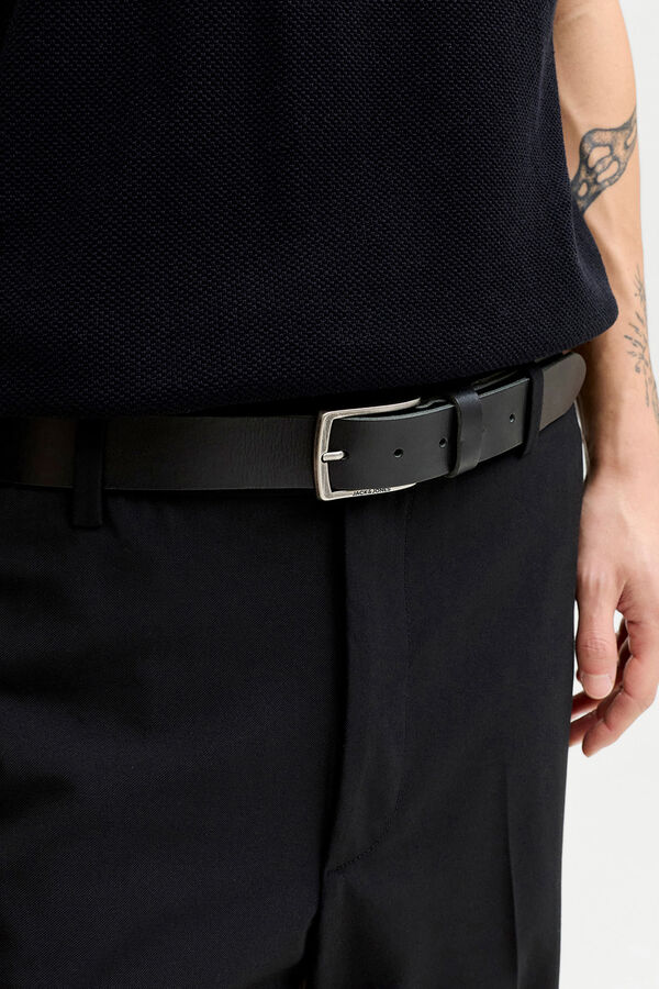 Jack & Jones Cintur&oacute;n de piel negro