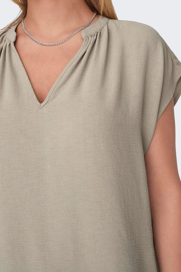 Only Top escote en V amarillo