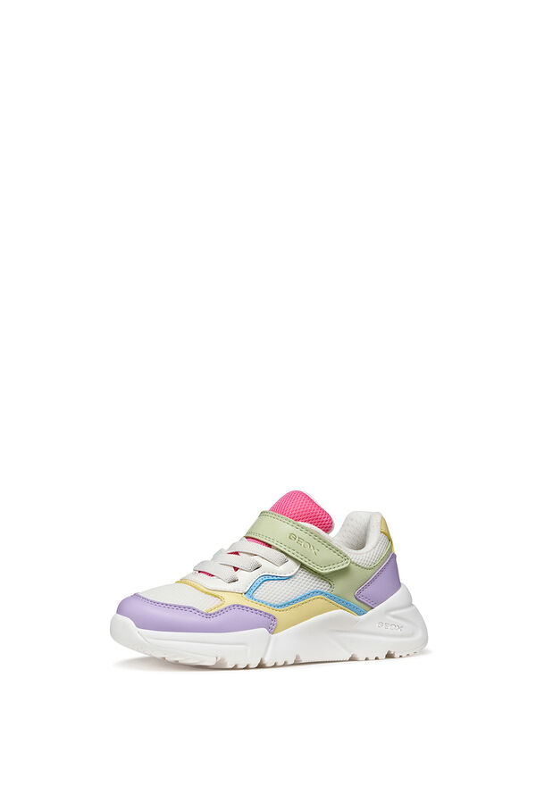 Geox T&ecirc;nis com efeito de pele branco