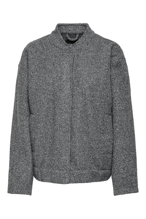 Only Jaqueta bomber com fecho-éclair cinzento