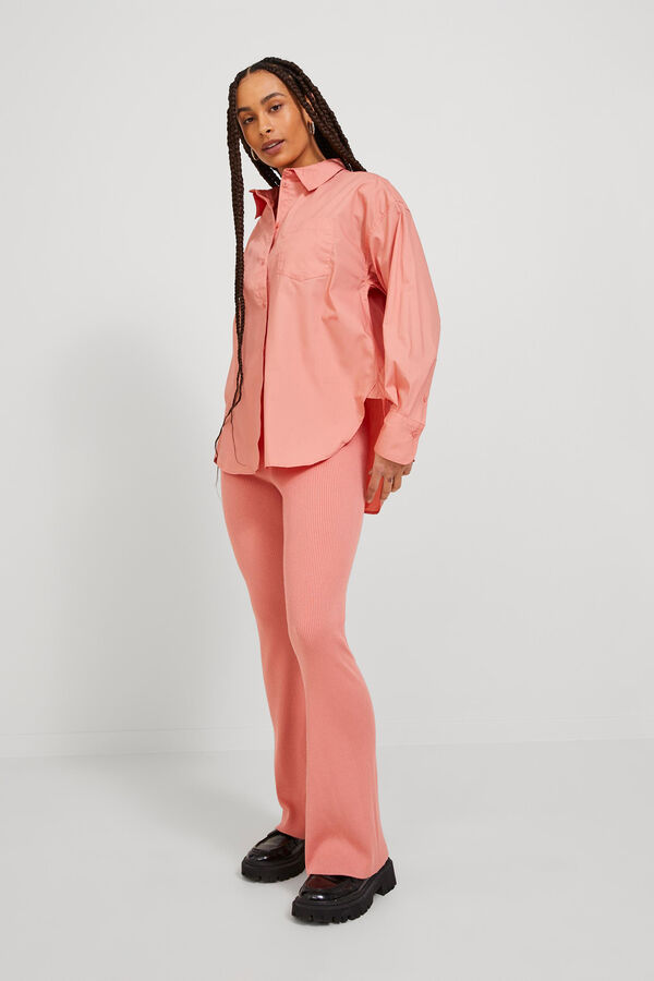 Jack & Jones Camisa de manga larga de popelin rosa