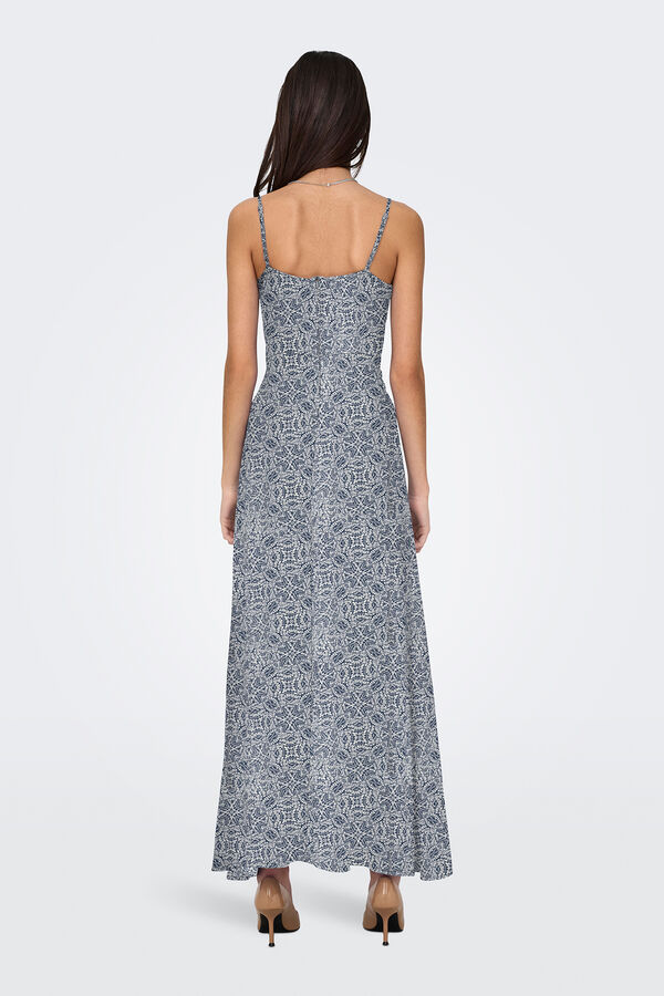 Only Vestido largo de tirantes regulables azul