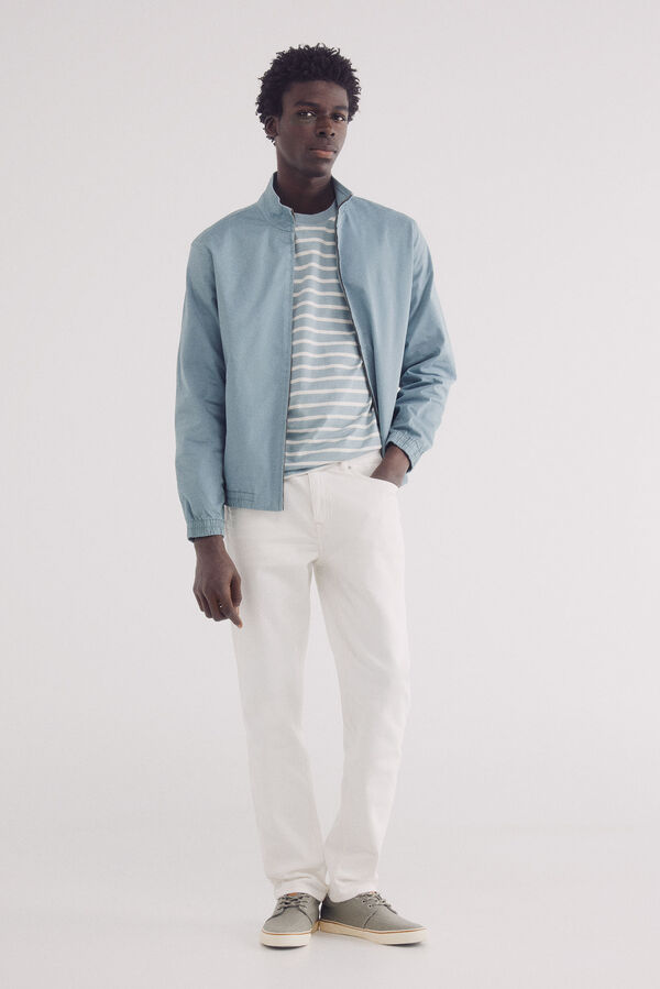 Springfield Jeans blancos slim fit estampado