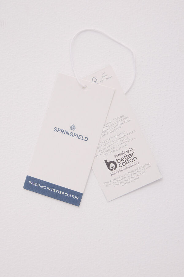 Springfield Camiseta escote pico crochet algod&oacute;n kaki