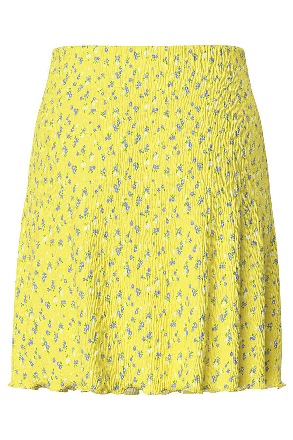 Pieces Saia curta floral amarelo