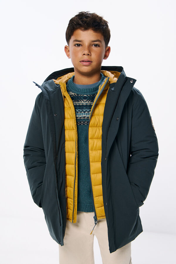 Springfield Kids Parka com capuz de menino verde