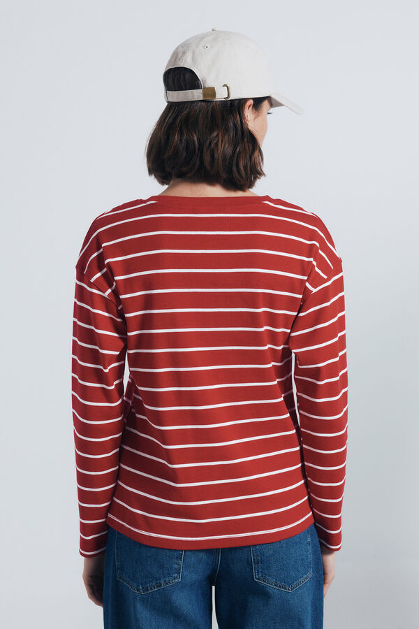 Springfield Camiseta riscas de marinheiro vermelho