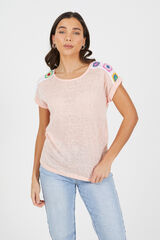 Brave Soul T-shirt de manga curta e crochet borgonha