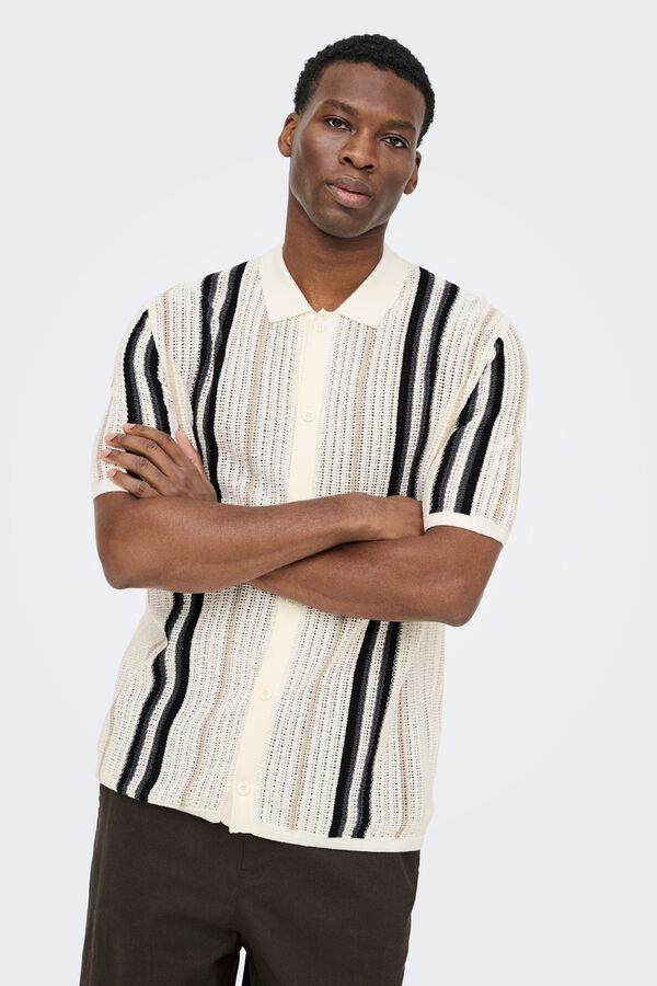 Only & Sons Camisa de manga curta em malha branco